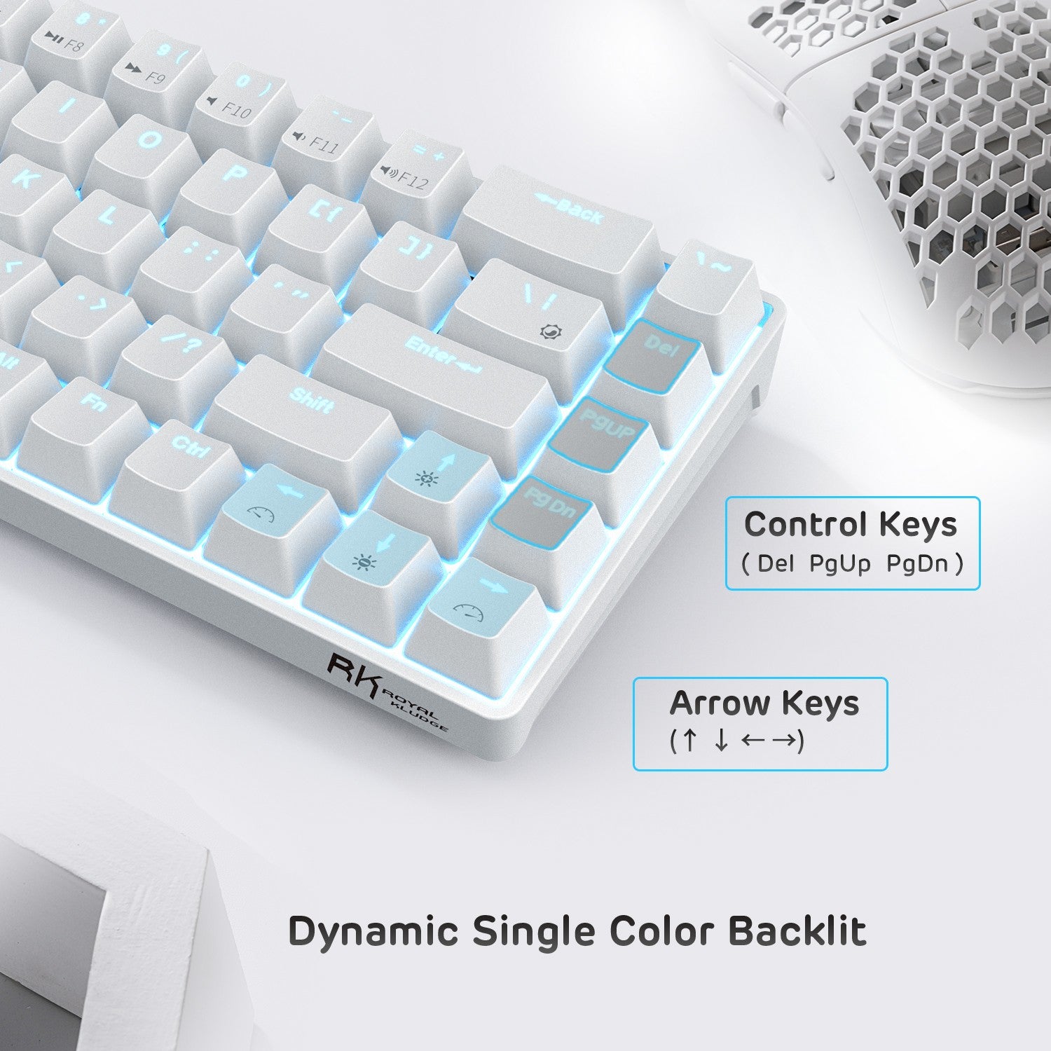 RK ROYAL KLUDGE RK68 65% Hot-Swappable Wireless Mechanical Keyboard, Brown Switch