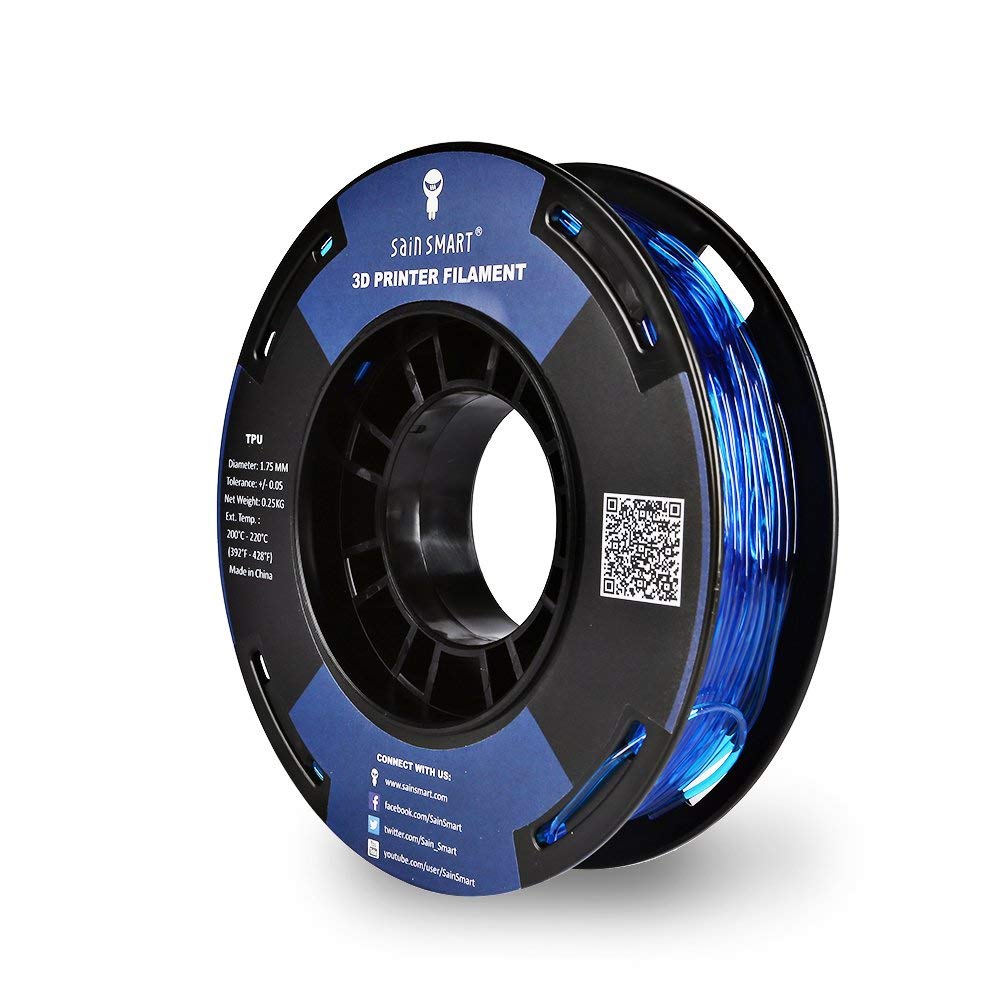 SainSmart - TPU-BLU-0.25KG1.75 SAINSMART 1.75mm 250g Flexible TPU 3D Printing Filament, Dimensional Accuracy +/- 0.05 mm