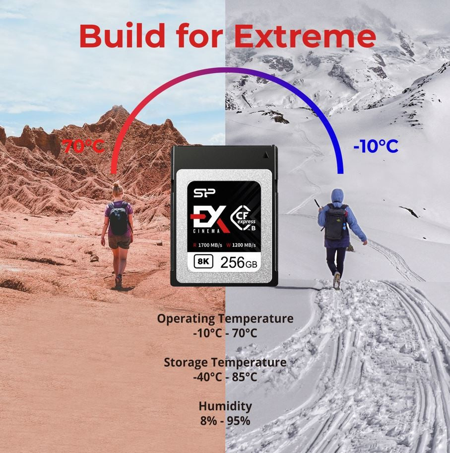 Silicon Power 256GB Cinema EX CFexpress 2.0 Type B 8K RAW R/W speed 1700/1200MB/s