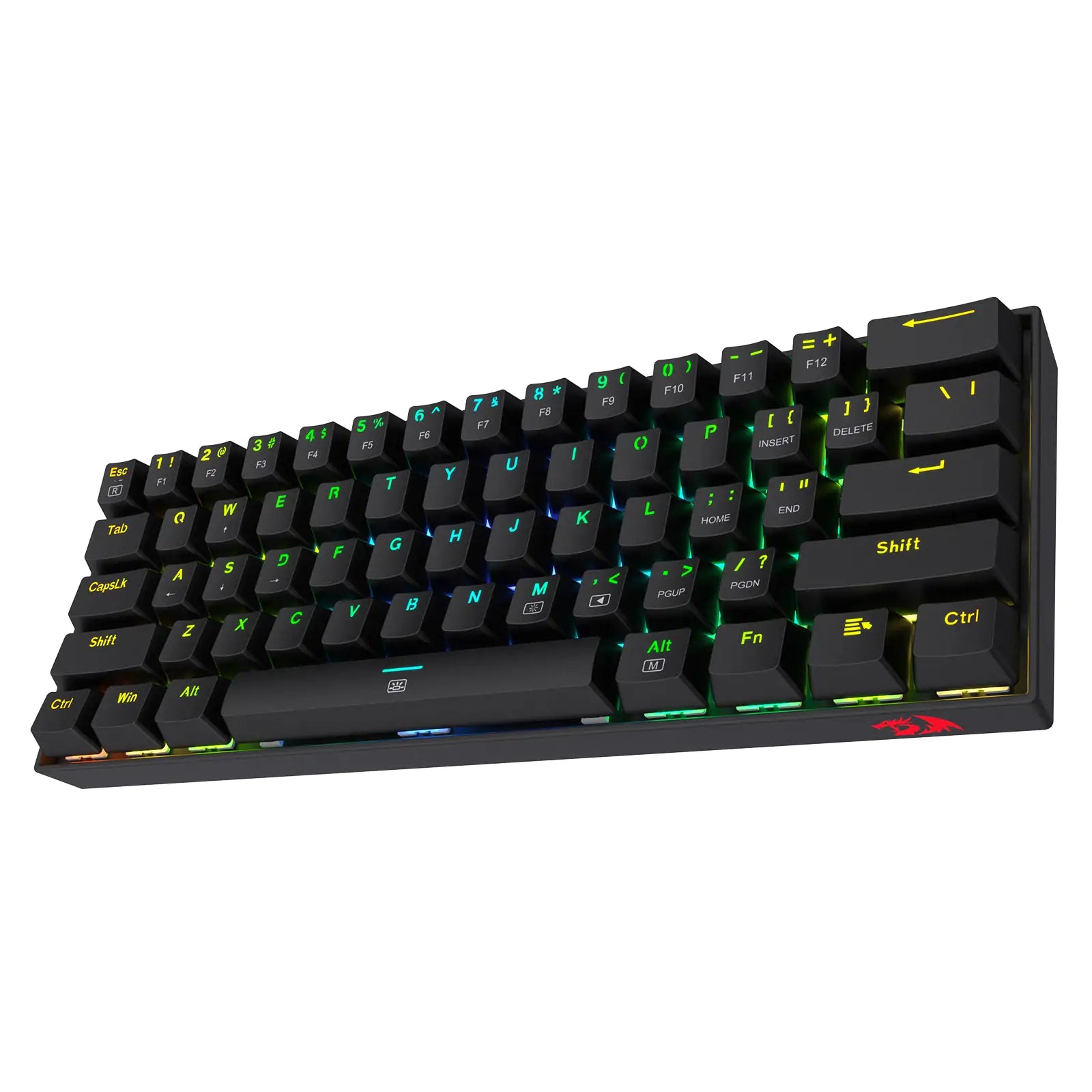 Redragon K630 Dragonborn 60% Wired RGB Gaming Keyboard, Brown Switch, Black