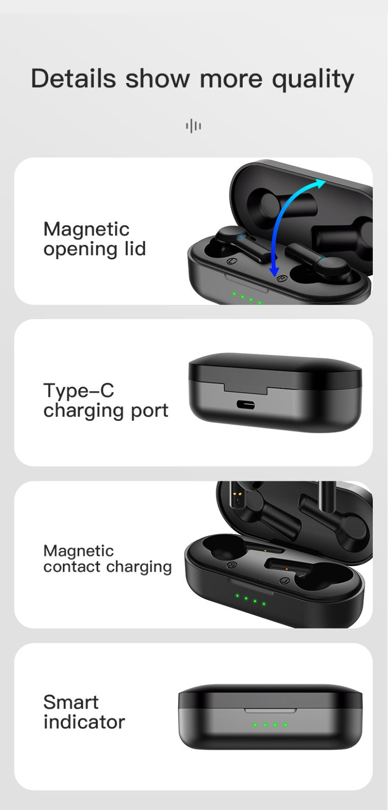 W20 TWS Bluetooth 5.0 Earphone Wireless Headphone Stereo Min Headset Sport in Ear Earbuds with Microphone Charger Box