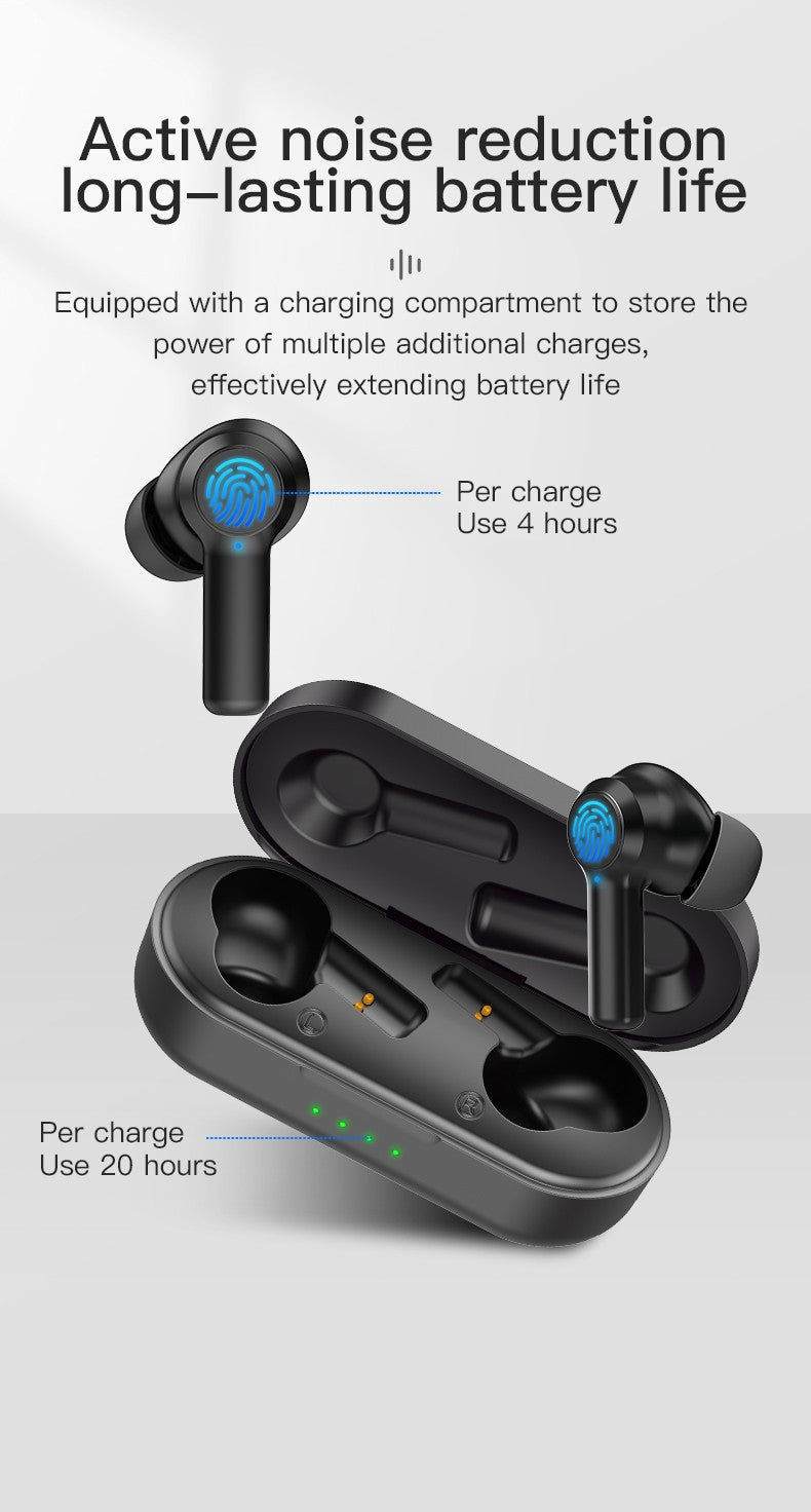 W20 TWS Bluetooth 5.0 Earphone Wireless Headphone Stereo Min Headset Sport in Ear Earbuds with Microphone Charger Box