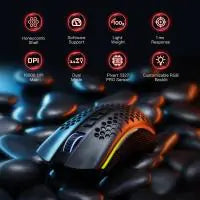 Redragon M808 Storm Pro Wireless Gaming Mouse, RGB Honeycomb Form - 16,000 DPI Optical Sensor- 7 Programmable Buttons