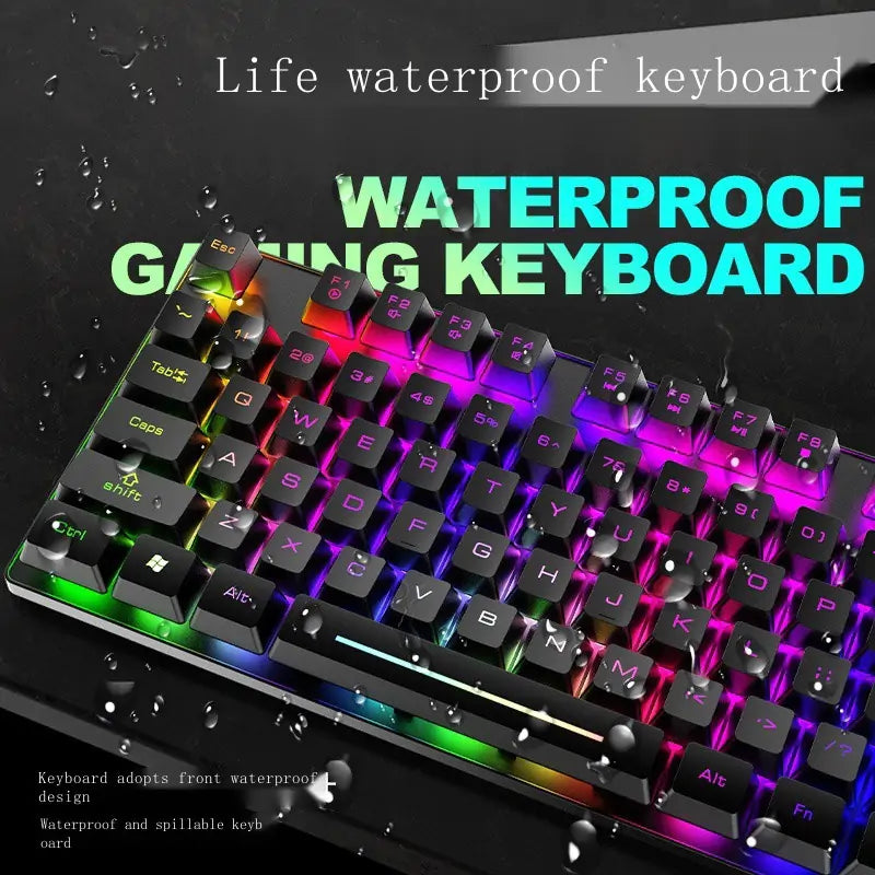 Wireless charging keyboard and mouse color backlight game hanging mechanical touch keyboard and mouse set