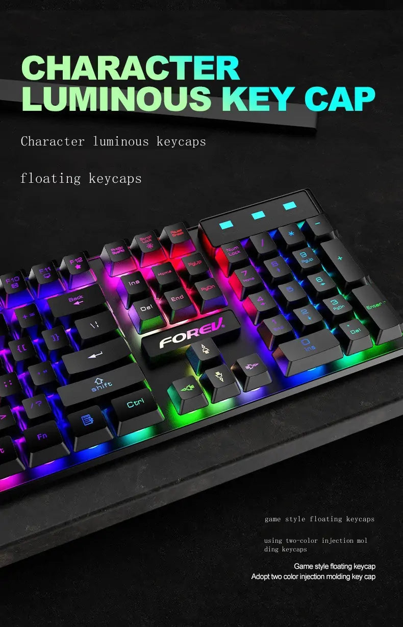 Wireless charging keyboard and mouse color backlight game hanging mechanical touch keyboard and mouse set