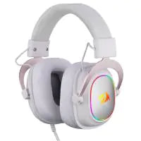 Redragon H510 Zeus-X RGB White Wired Gaming Headset - 7.1 Surround Sound - 53MM Audio Drivers in Memory Foam Ear Pads