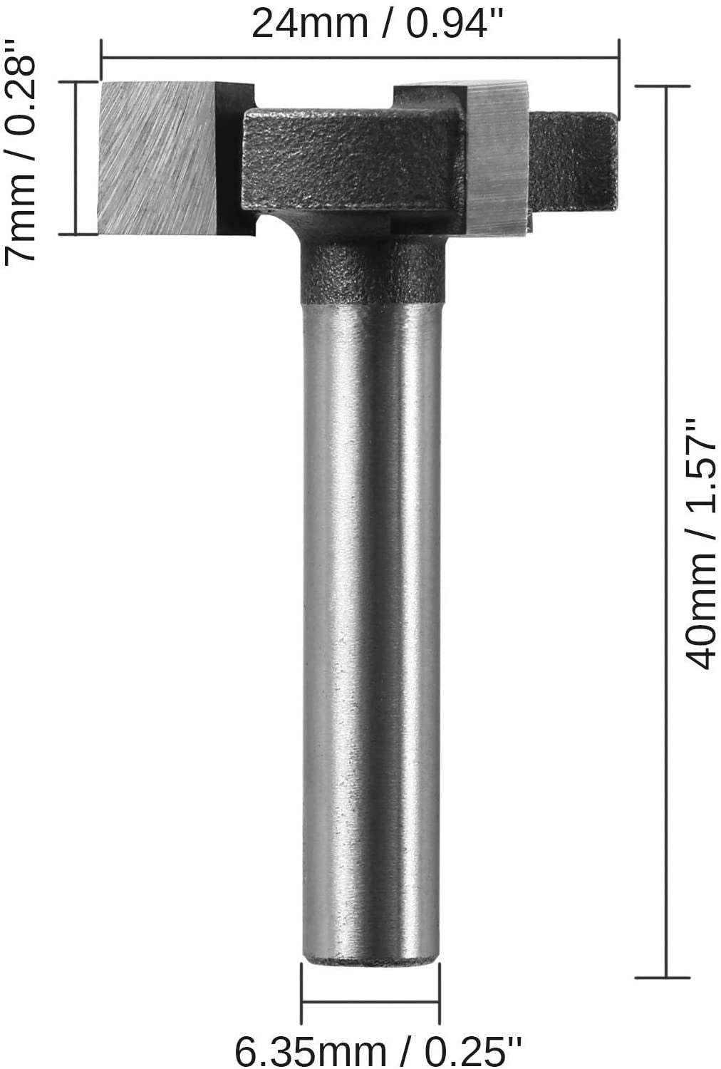 Genmitsu 3pcs 3-Flute CNC Spoilboard Surfacing Router Bits, 1/4'' Shank, 0.94'' Cutting Diameter, Slab Flattening Router Bits for Wood Working, RB03A
