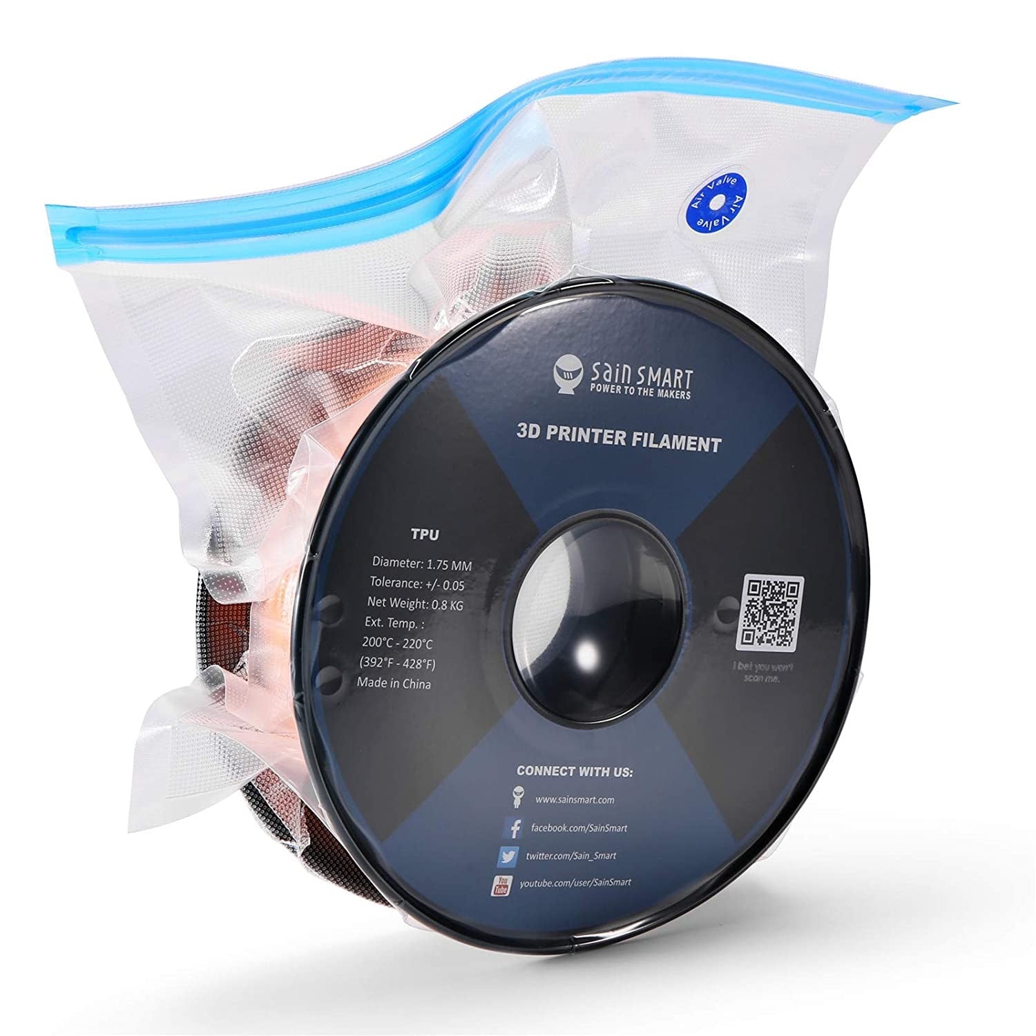 SainSmart eVacuum 3D Printer Filament Storage Bag Vacuum Sealed Bags Vacuum Compression Storage Bags, Prevent and Monitor Moisture