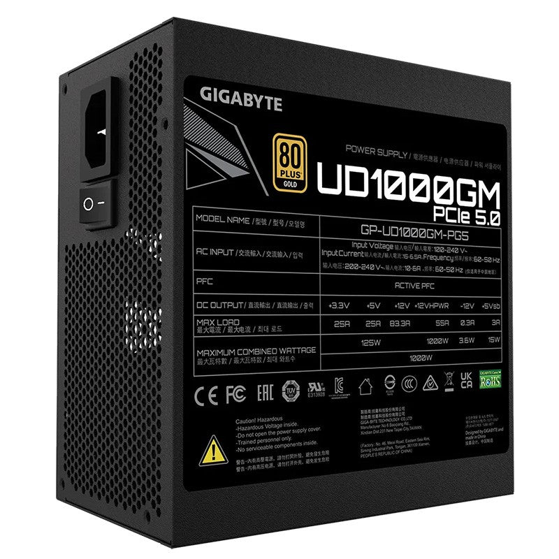 Gigabyte 1000W PG5 Aorus 80 + Gold PCIe 5.0 ATX Power Supply
