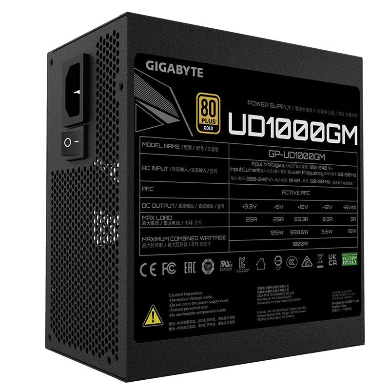 Gigabyte 1000W Ultra Durable 80+ Gold Modular ATX V2.31 Power Supply