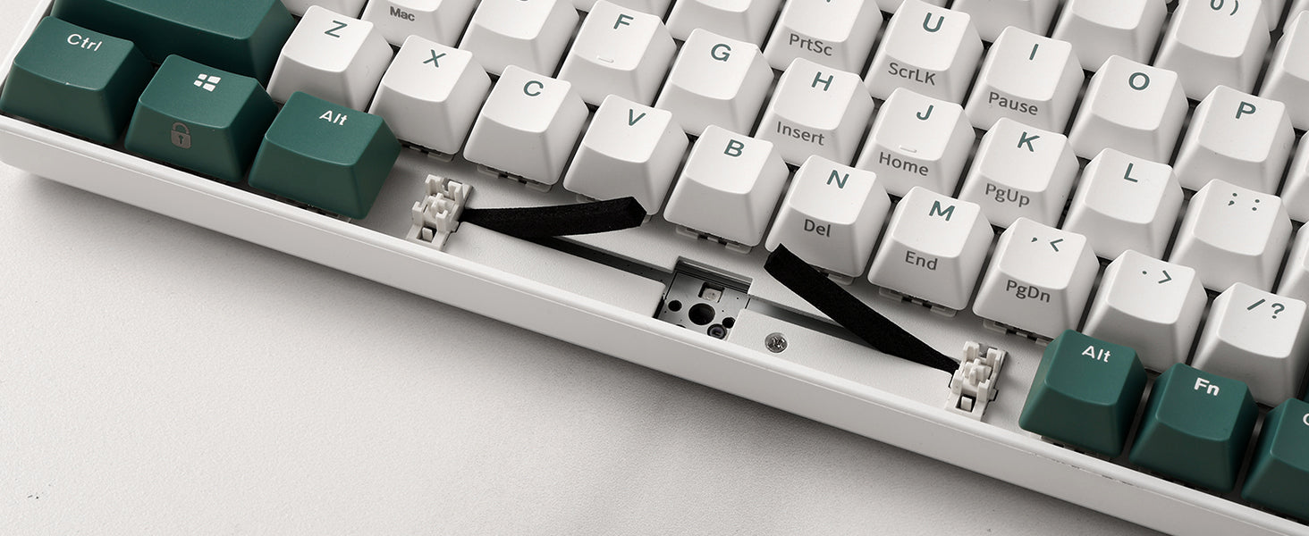 RK ROYAL KLUDGE Mechanical Keyboard RK96, RGB, 2.4Ghz/BT/Wired, Spring Rain Switches, White, Mixed Color