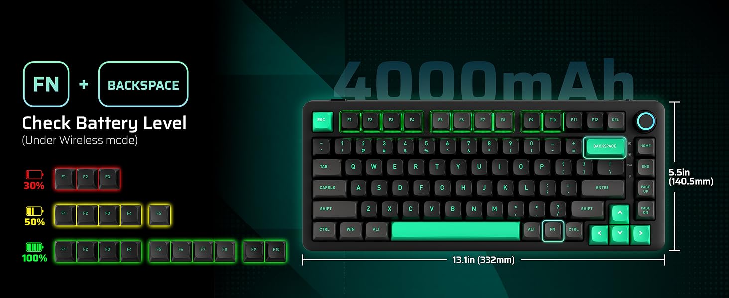 LTC Nimbleback NB832 Wireless 75% Gasket BT5.0/2.4G/USB-C Wired Hot Swappable 82-Keys RGB Gaming Mechanical Keyboard , Custom Linear Switch