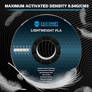 SainSmart Light Weight Filament 1.75mm, LW-PLA Low-Density Active Foaming 3D Printer Filament
