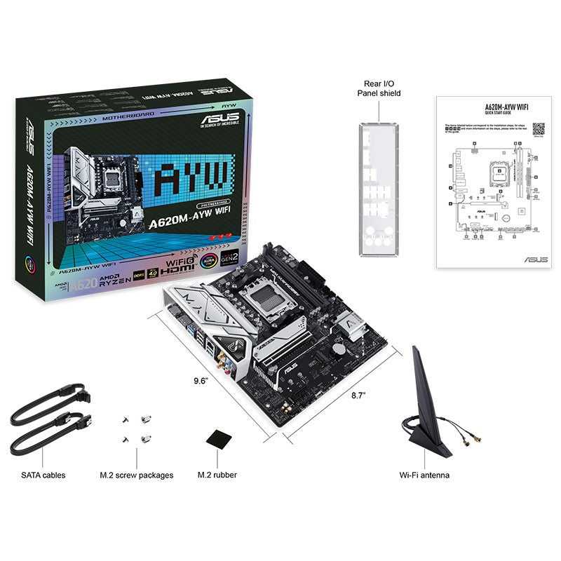 Asus A620M-AYW WIFI AM5 mATX Motherboard