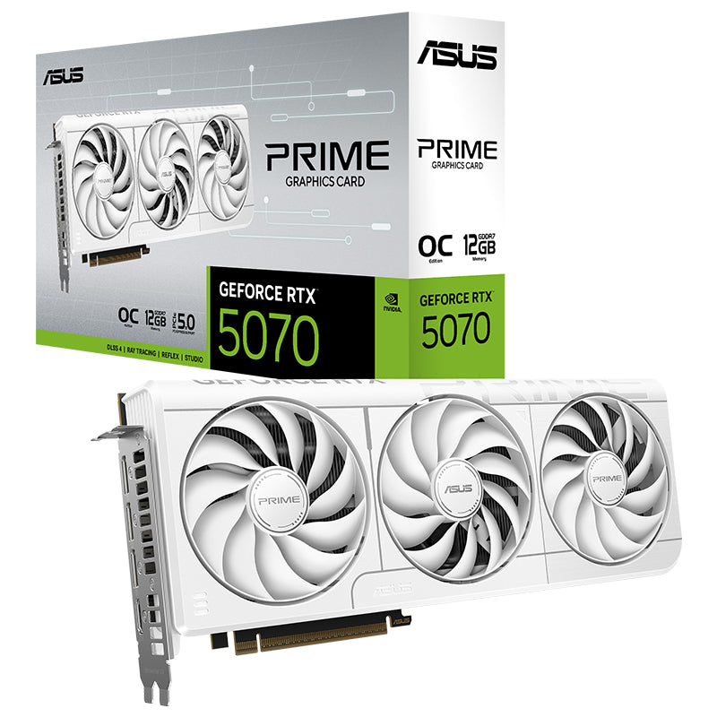 Asus Prime GeForce RTX 5070 12G OC Graphics Card - White