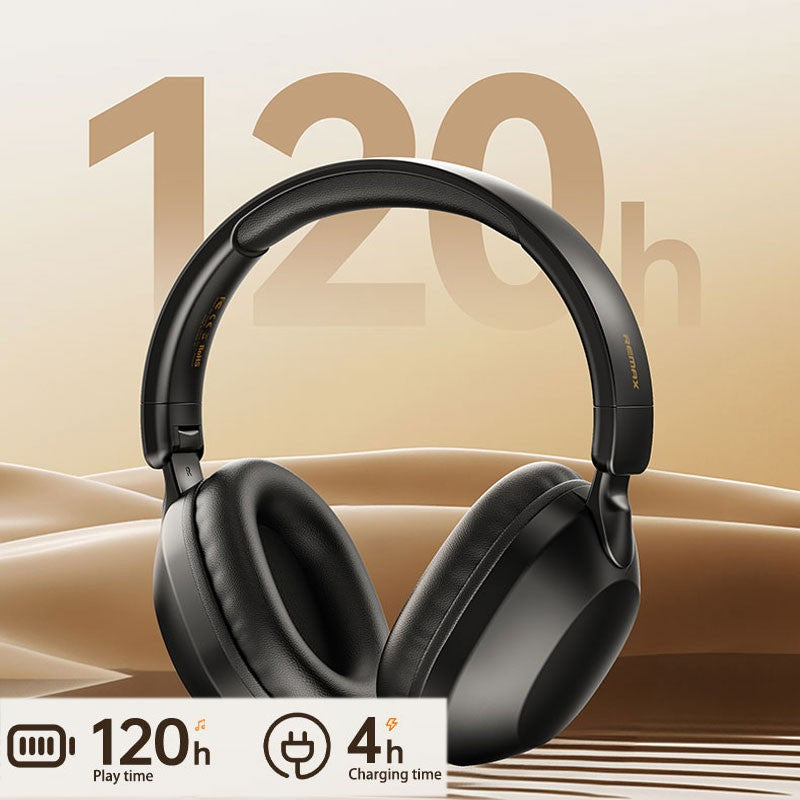 Bluetooth 5.4 Headphones, ENC Call Noise Canceling with Over Ear Wireless Headset Foldable with 120H Playback, Stereo Bass White