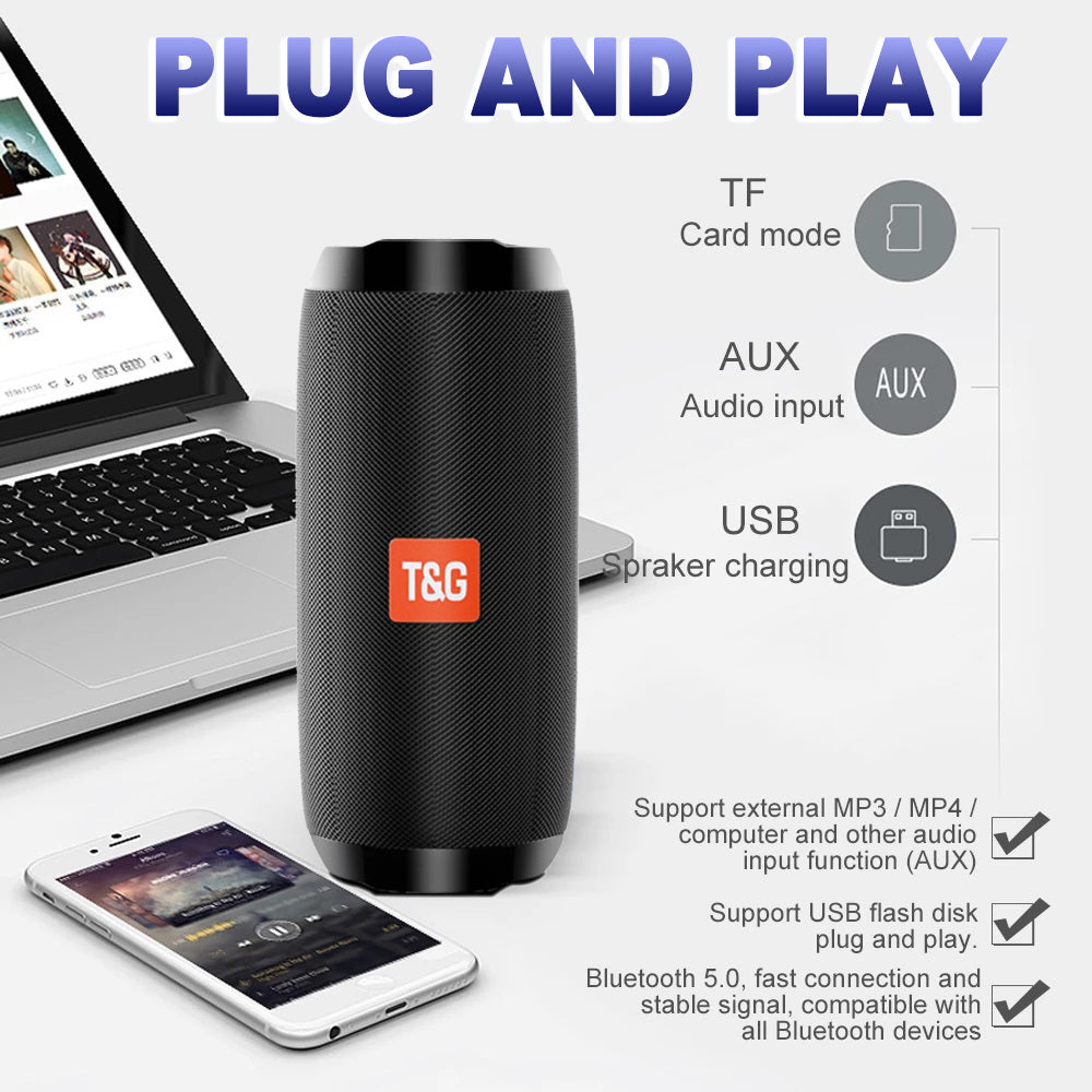 Bluetooth Speakers Portable Wireless Speaker IPX5 Waterproof Shower Speakers with Deep Bass/8H Playtime/TWS Pairing/TF Card/AUX for Indoor & Outdoor