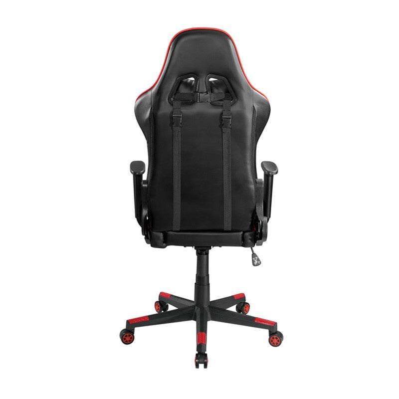 Brateck PU Leather Gaming Chairs with Headrest and Lumbar Support - Black/Red