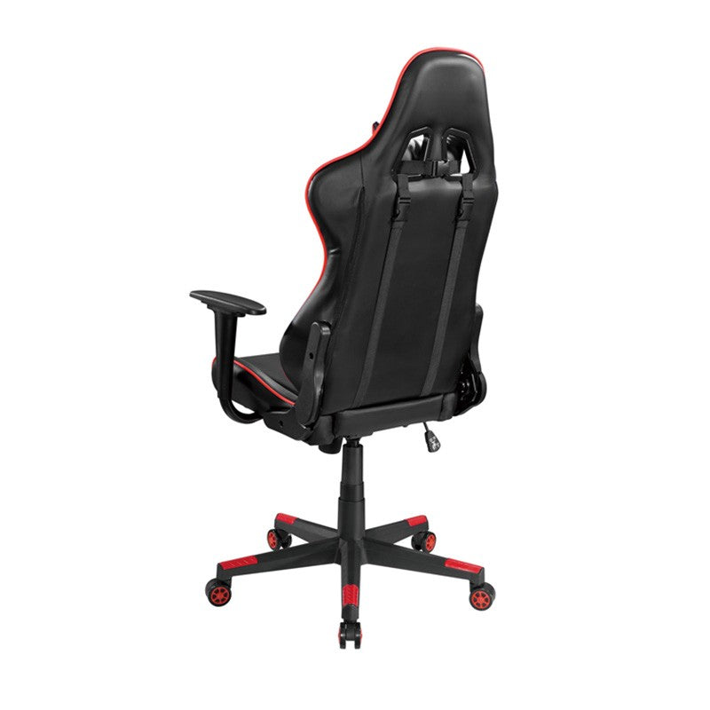 Brateck PU Leather Gaming Chairs with Headrest and Lumbar Support - Black/Red
