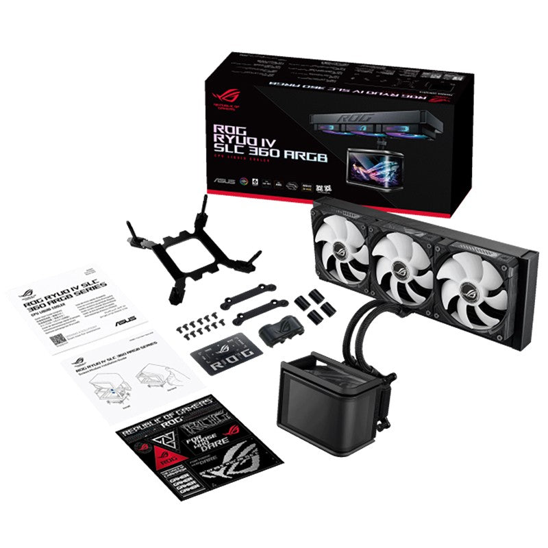 Asus ROG RYUO IV SLC 360 ARGB AIO Liquid CPU Cooler - Black