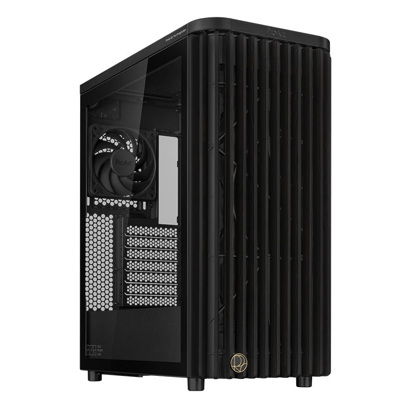Asus ProArt PA401 TG Mid Tower ATX Case - Wood Edition (PROART PA401 WOOD TG PWM BLACK)