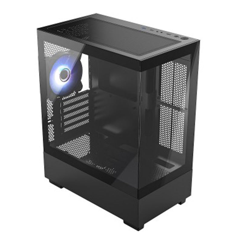 Equites H9 Panoramic View Case Black with 3X12cm RGB Fans with 650W Power Supply