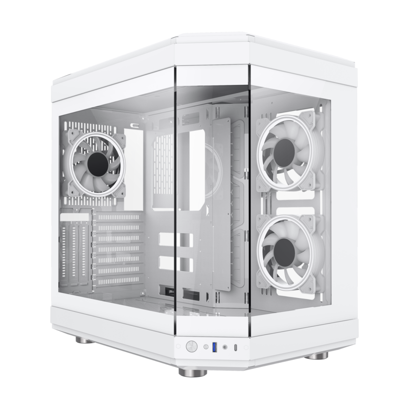 GameMax HYPE Mid-Tower ATX PC case 3x ARGB fan- white