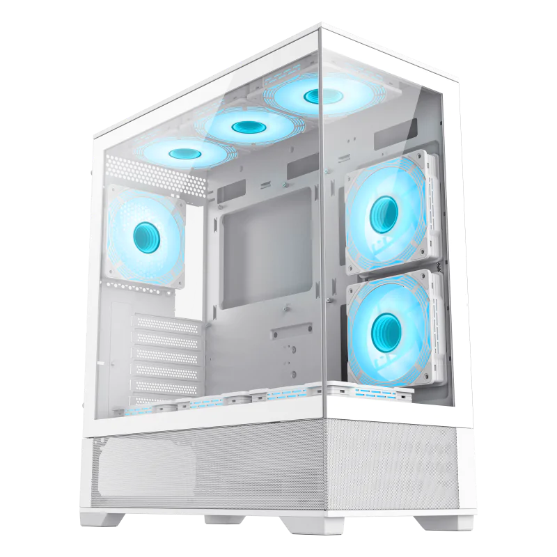 Gamemax Vista AW ATX Mid-Tower white 6x ARGB fan