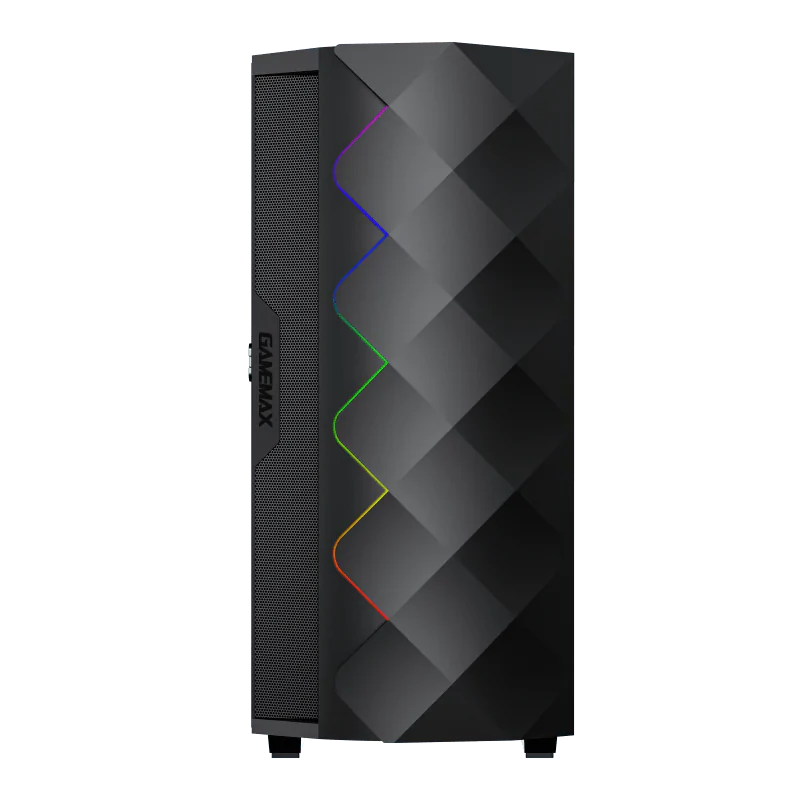 Gamemax Diamond COC Black ATX Mid-Tower Black Chassis 1x ARGB fan 1x 14CM Turbo COC fan