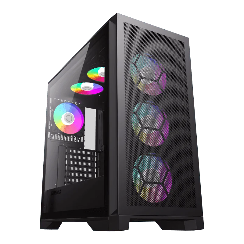 Gamemax Leader E-ATX black Case 6x ARGB fan