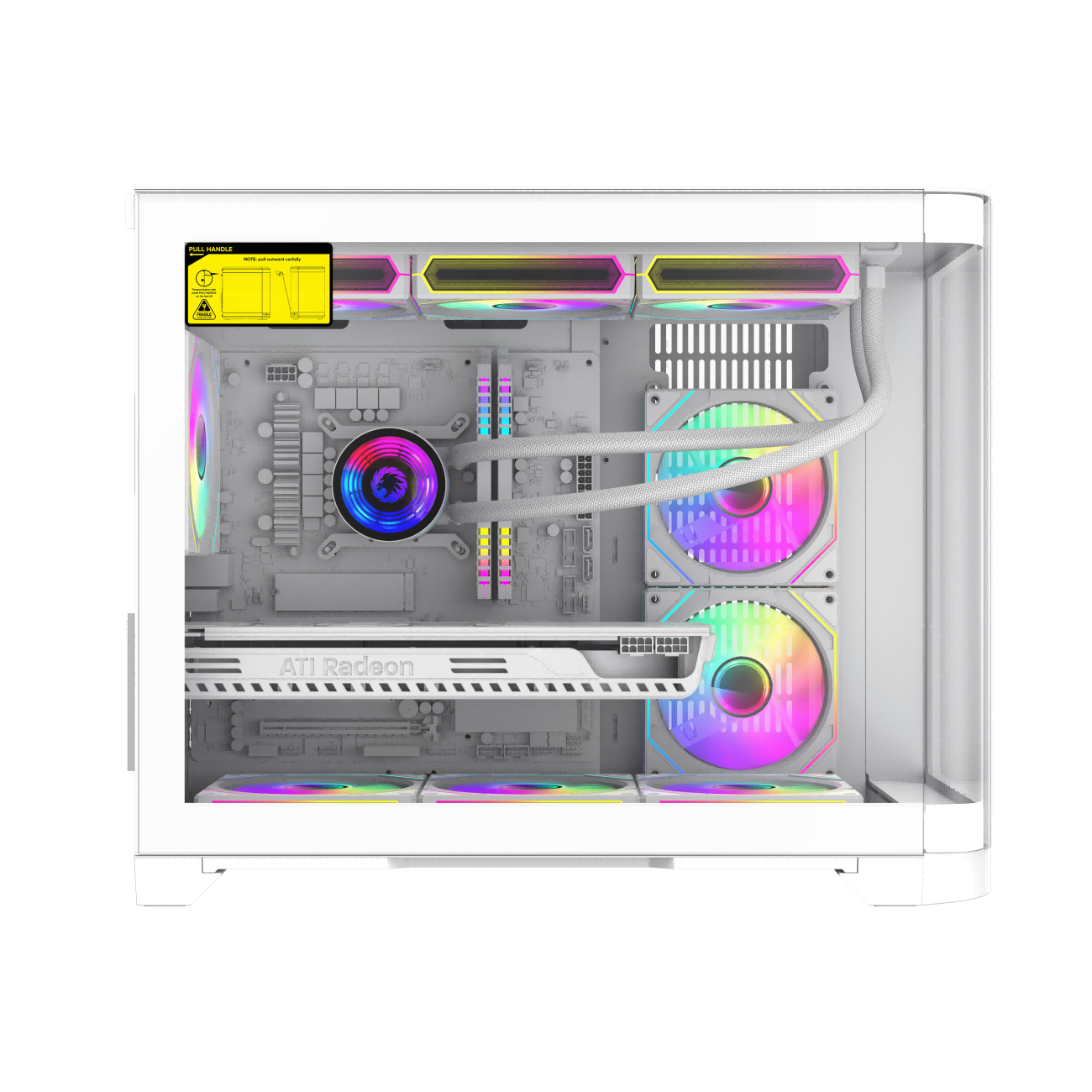 Gamemax HYPE-M WH Computer case M-ATX white Case 3x ARGB fan