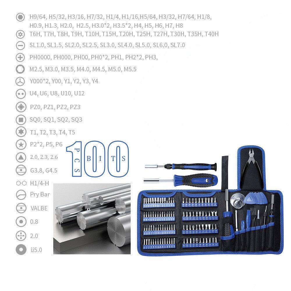 118 in 1 Precision Screwdriver Set with 100 bits Magnetic Repair Tool Kit Micro built-in box for Electronics PC Phone Laptop Drones Watch