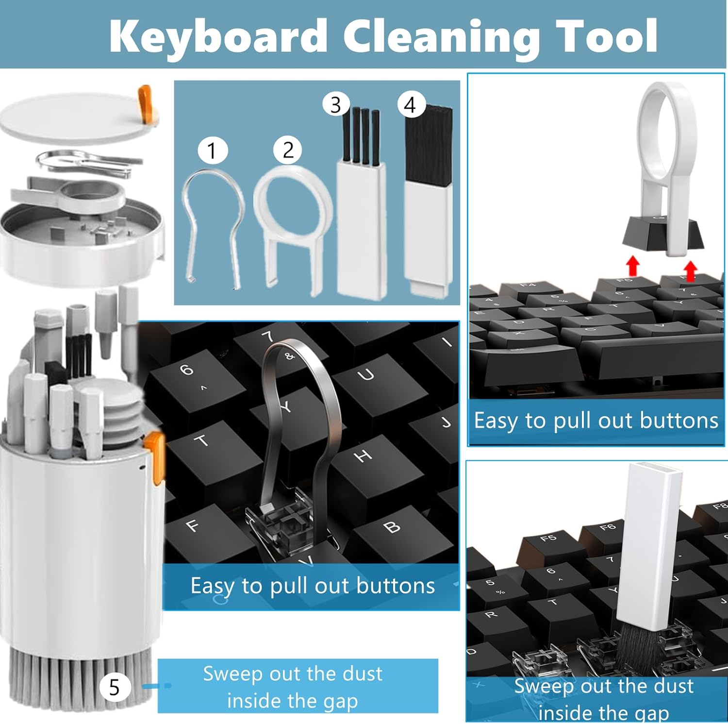 20 in 1 Multi-Tool Electronic Cleaning Kit Keyboard Cleaner Lens Pen Cleaning Spray for Laptop iPad Phones Tablet Monitor TV Screen PC Earbud Camera