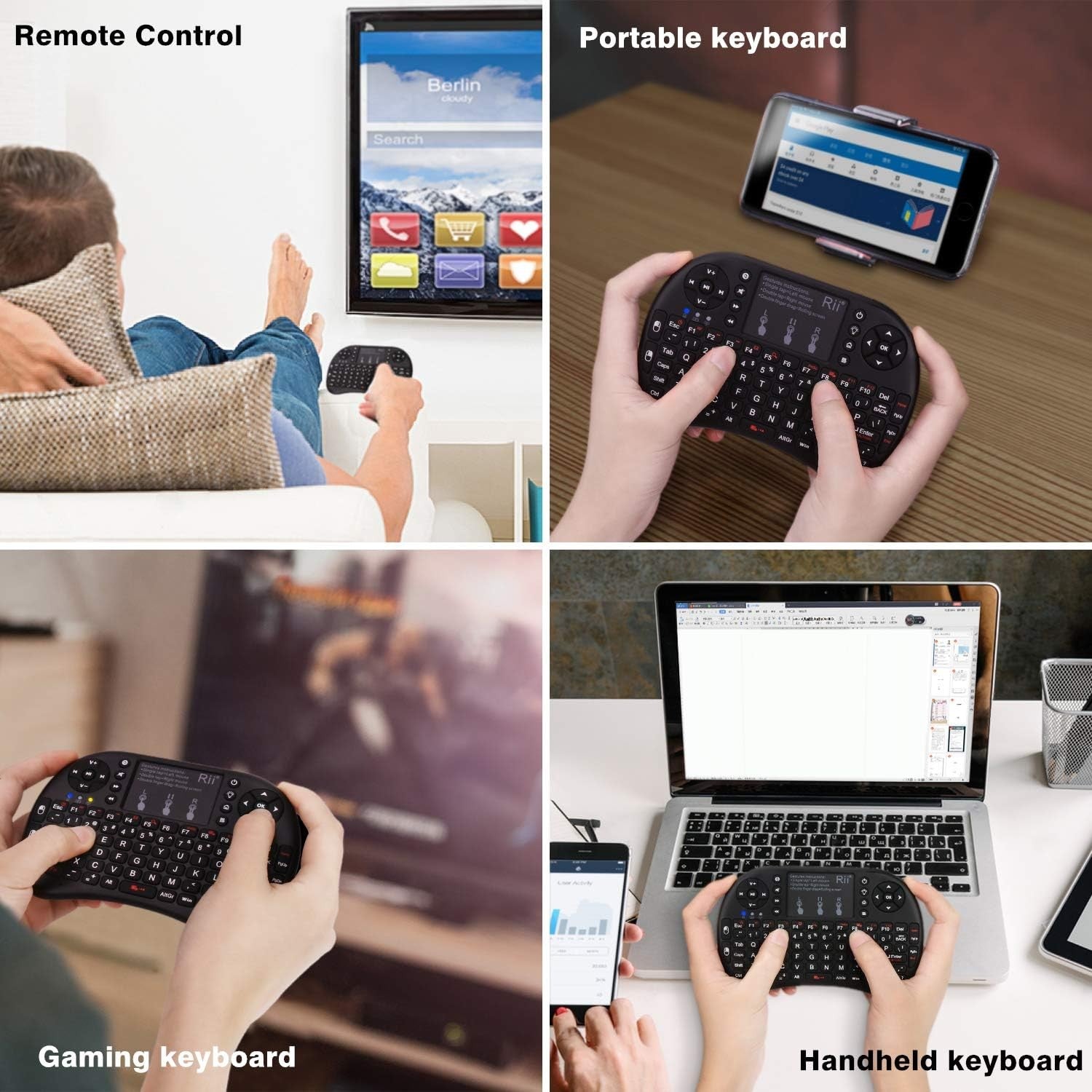 Wireless Mini Keyboard Remote Control Touchpad Mouse Combo Controller with RGB Backlit for Smart TV Android TV Box PC IPTTV 2.4GHz