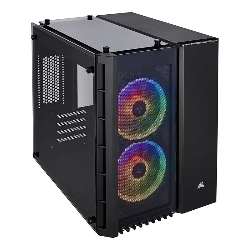 Corsair Crystal 280X Tempered Glass RGB mATX PC Case - Black