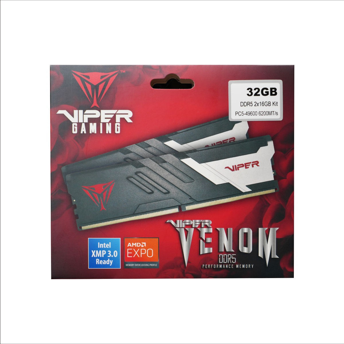 PATRIOT MEMORY VIPER VENOM DDR5 6000MT/s CL36 32GB  UDIMM Desktop Gaming Memory Kit - PVV532G600C36K - Intel XMP 3.0 / AMD EXPO supported