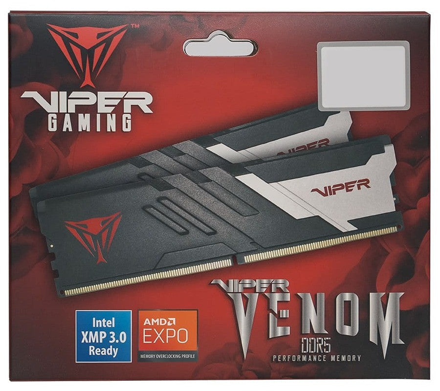 PATRIOT MEMORY VIPER VENOM DDR5 6400MT/s 32GB  UDIMM Desktop Gaming Memory KIT - PVV532G640C32K - Intel XMP 3.0 supported