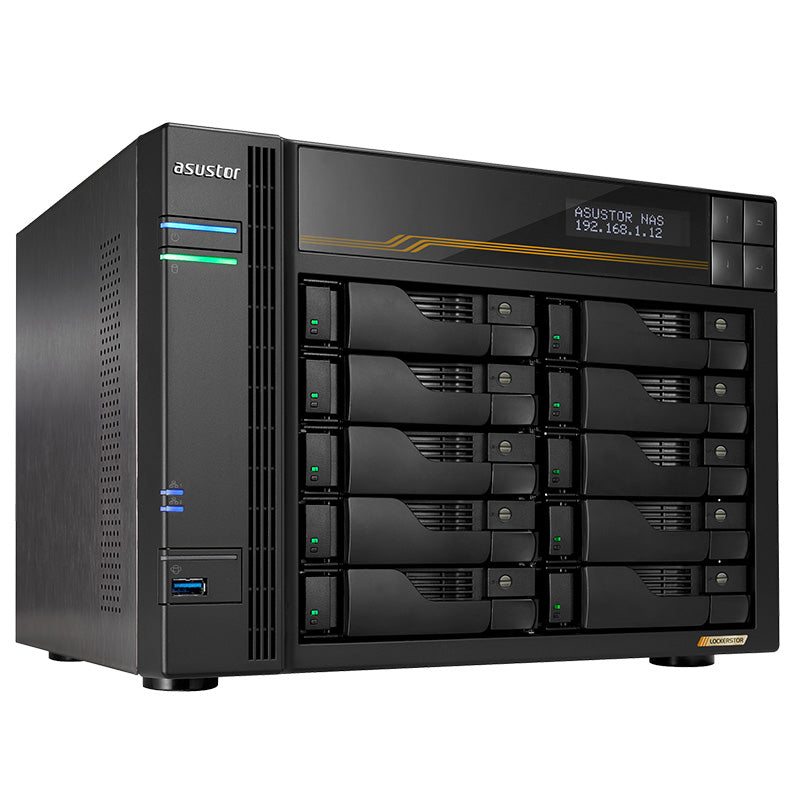 Asustor Lockerstor 10 Gen3 AMD Ryzen Embedded Quad Core V3C14 2.3GHz 16GB RAM Tower NAS