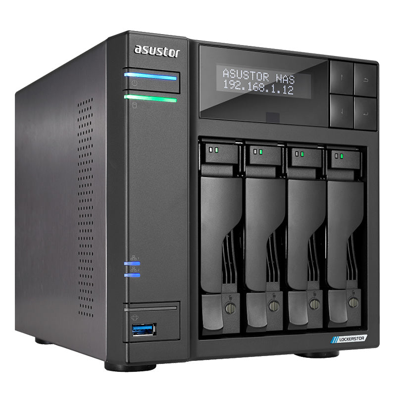 Asustor Lockerstor Gen2 Intel Celeron N5105 Quad-Core Jasper Lake 2.0 GHz 4GB RAM Tower NAS