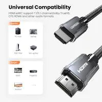UGREEN HDMI M/M Round Cable Zinc Alloy Shell Braided 2m (Gray)