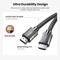 UGREEN HDMI M/M Round Cable Zinc Alloy Shell Braided 2m (Gray)