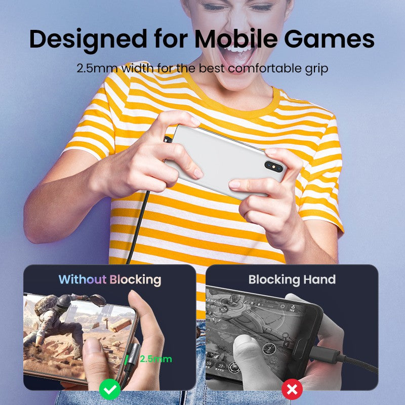 UGREEN Angled USB 2.0 A to Type C Cable Nickel Plating Aluminum Shell 2m