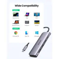 UGREEN USB-C to 2 Ports USB3.0-A Hub + HDMI + TF/SD with PD Power Supply (Space Gray)