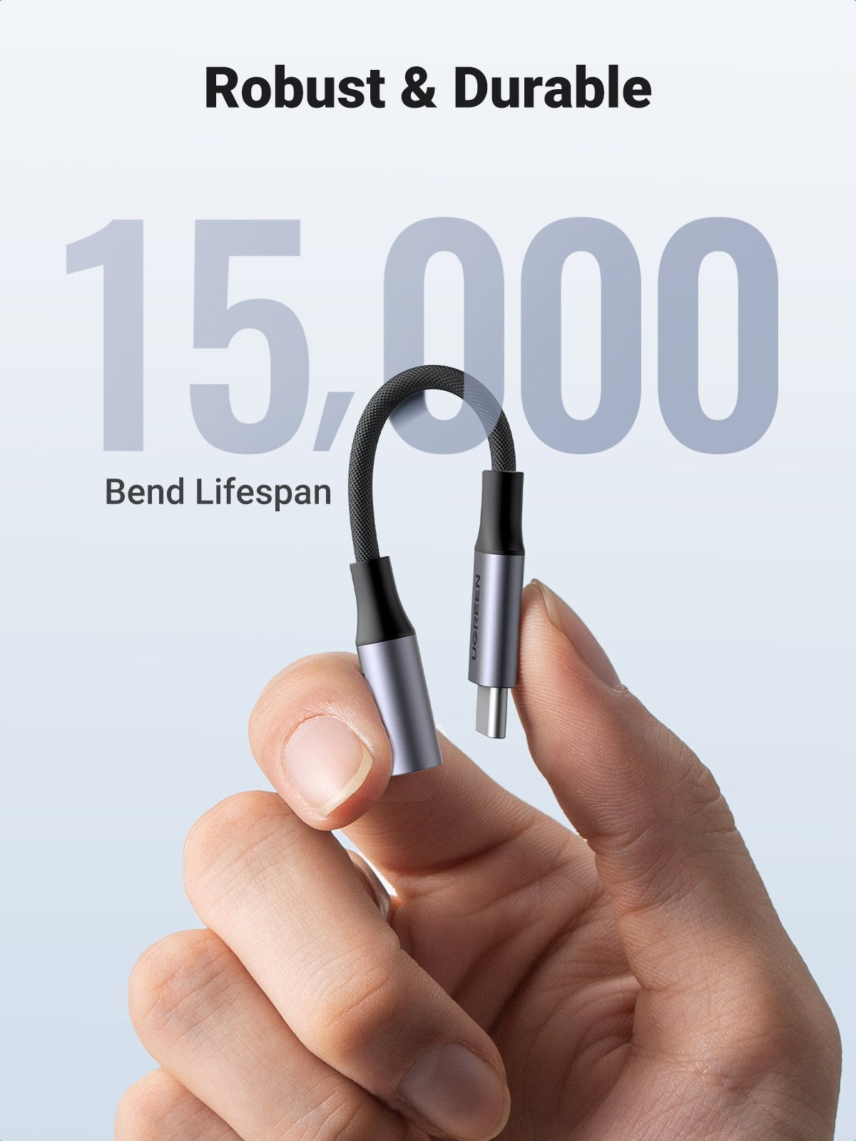 UGREEN USB-C to 3.5mm M/F Cable Aluminum Shell with Braided 10cm