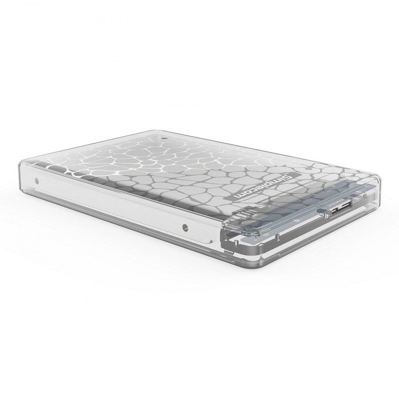 Simplecom Tool Free 2.5in SATA to USB 3.0 HDD/SSD Enclosure Clear