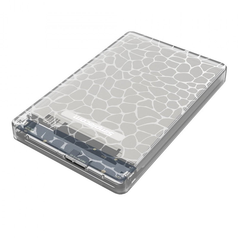 Simplecom Tool Free 2.5in SATA to USB 3.0 HDD/SSD Enclosure Clear