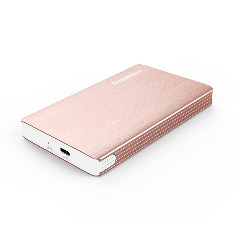 Simplecom Aluminium 2.5in SATA to USB 3.1 Type C Enclosure - Rose Gold
