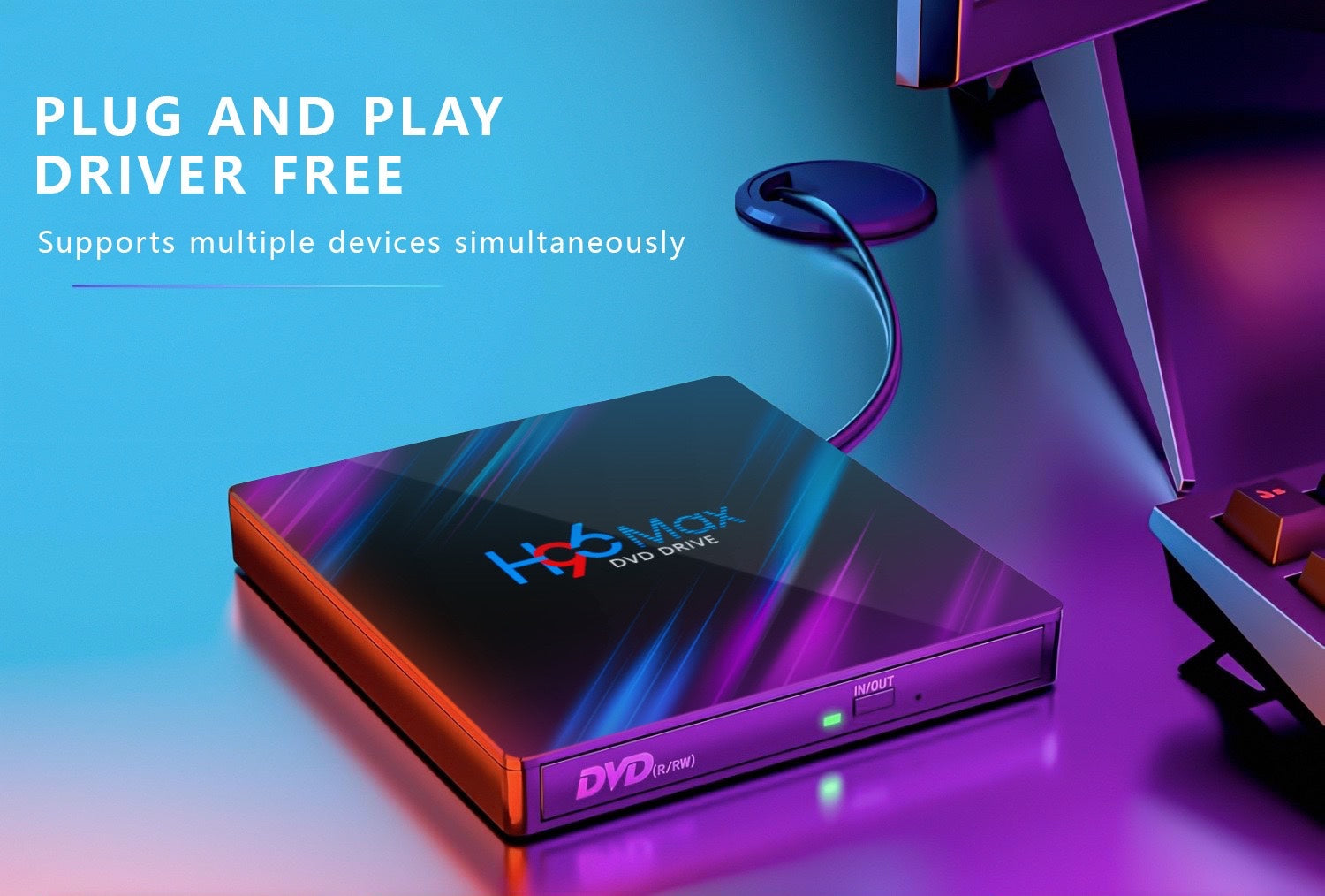 Multi-function five-in-one external optical drive USB3.0 burner DVD / CD fast reading