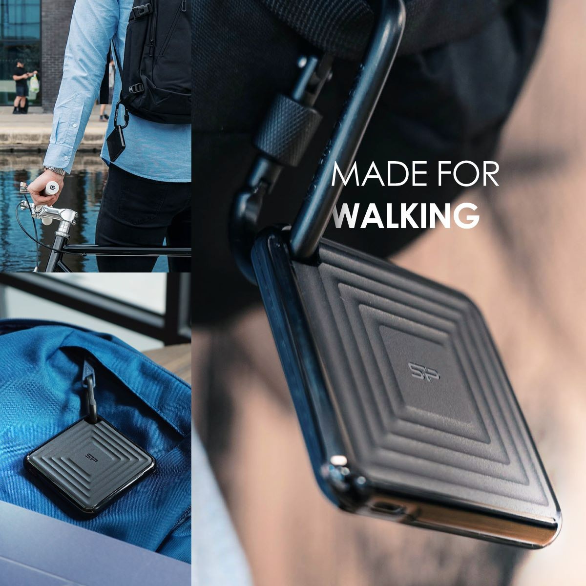 Silicon Power 1TB PC60 Rugged 540 MB/s USB C USB 3.2 Gen 2 Portable External SSD with 1 USB C to USB A cable,