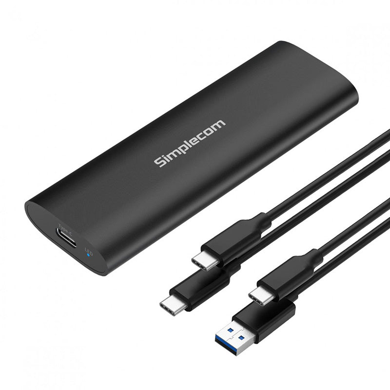 Simplecom USB3.2 Gen2 NVMe SATA Dual Protocol M.2 SSD Tool Free USB-C Enclosure
